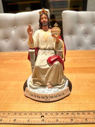 Danbury Mint Christ The King 8 In Cold Cast Porcelain Religious Sculpture Statue