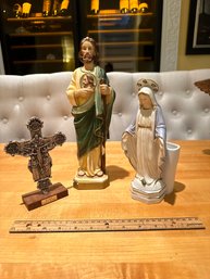 Religious Lot Saint Jude, Virgin Mary And Cross