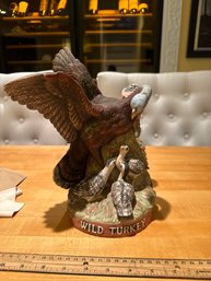 Vintage 1984 Wild Turkey Bourbon Whiskey Limited Edition Decanter- 101 Proof- Wild Turkey And Poults-No6