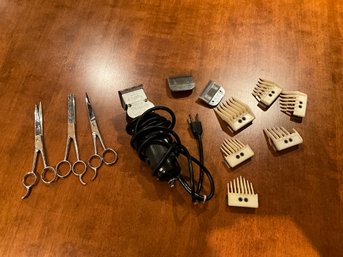 Oster Model 10 Progienic Heavy Duty Clippers  With Attachments And Scissors