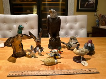 Lot Of Bird Figurines, Ducks Goose Eagle Songbird See Photos