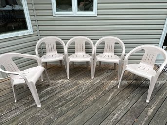 Set Of Five US Leisure Plastic Outdoor Chairs