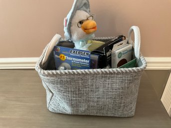 Baby Feel Better Basket Thermometers, Teeth Gum Soother, Stuffed Toy Book See Photos