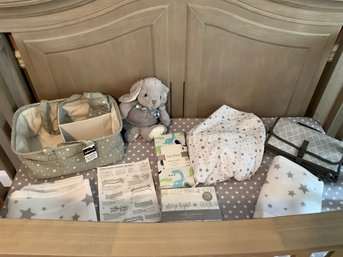 Nursery, Crib Sheets Set Crib Bumper, Gray, And White Stars, Crib, Organizer, And More