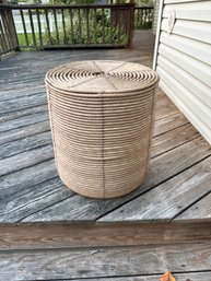 15 Inch Round Natural Wicker Plant Stand Garden Seat 18 In Tall