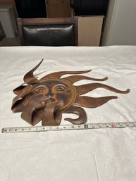 Deco Metal Sun Wall Hanging Great For Inside Or Out. Draws Your Attention Wherever It Hangs
