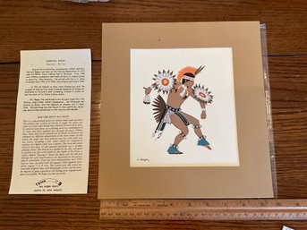Harrison Begay Navajo Artist Silk Screened Print War Dance' Art Print