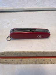 Vintage Original 10 Function Victornox Officer Susisse Swiss Army Knife With Toothpick And Tweezers Nice