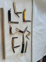 Nice Lot Of Pocket Knifes Schrade, Anvil,camillus And Others. Great To Add To The Collection