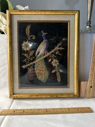 Vintage Razia Zardozi Indian Embroidery Wall Art Framed Handmade On Velvet