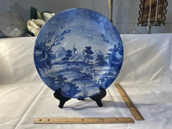 Vintage Hand Blue And White Italian Plate