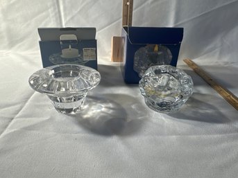 Vintag Pair Of Crystal Candle Holders Marchall Fields, Fire And Ice And The Tuscany Collection