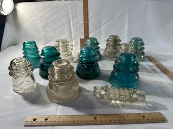Vintage Glass Insulators Please See Photos Some Are Damaged