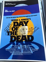 Signed In Person Poster For George A. Romeros 1985 Horror Film Day Of The Dead George Romero And Lori Cardille