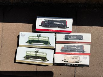 6 N-GAUGE SOUTHERN PACIFIC 9725 LOCOMOTIVE  CARS: HIGH SPEED METAL PRODUCTS