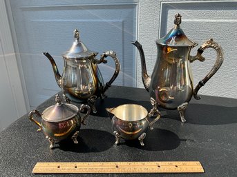 Mid Century Leonard Silverplate 4 Piece Tea Set
