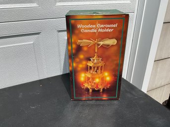 Large Dayton Hudson 3 Tier Christmas Wooden Nativity Carousel Candle Holder 1994 New In Box