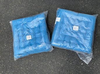 Set Of 4 New Pretty Blue Chair Cushions