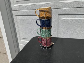 Overandback Stacking Mugs With Rack Set New Over And Back