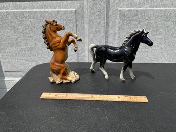 Lot Of 2 VINTAGE Made In JAPAN PORCELAIN GLOSSY HORSE FIGURINES