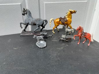 Lot Of Assorted Vintage Medal Horse Figures