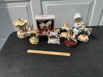 Lot Of Assorted Vintage Carousel Horses