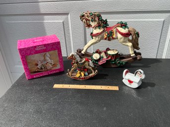 Lot Of Vintage Rocking Horse Figurines