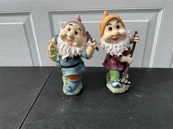 Lot Of 2 11 Inch Seven Dwarf Dwarves Garden Statues
