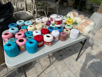 Large Lot Of Crochet Material Assorted Colors