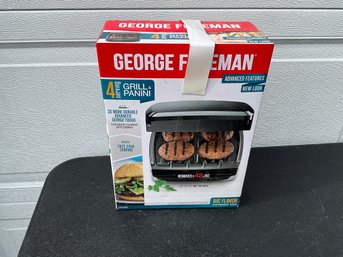 George Foreman  4-Serving Classic Plate Electric Indoor Grill And Panini Press New In Box