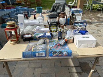 Large Lot Of Lanterns Plug Ins Stick On Lights And Accessories Brand New Just Needs Batteries Nice Lot