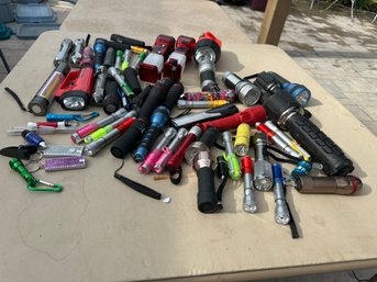 Huge Lot Of Assorted Flashlights  Just Need Batteries. Why Have One When You Can Have One For Everywhere