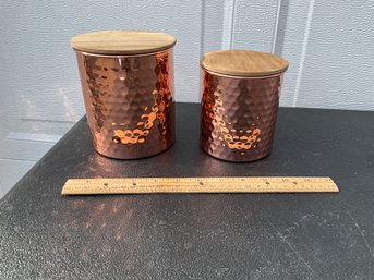 2 Vintage Uncommon James Copper Canisters