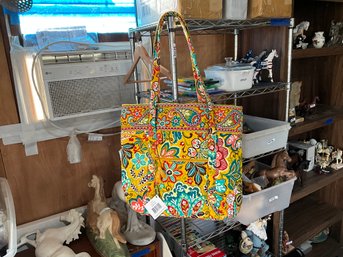 Vera Bradley Yellow Provencal Large Shoulder Bag Purse Tote Floral New With Tags