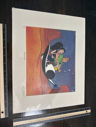 2001 Farscape Signed Art The Farscape Ride John Crichton And Chiana Riding A Vehicle