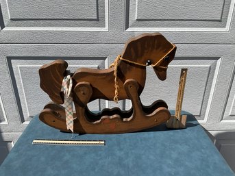 Vintage Wooden Rocking Horse
