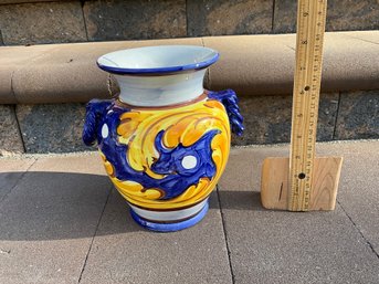 CERAMIC POTTERY VASE LAVORATO E DIPINTO A MANO MADE IN ITALY