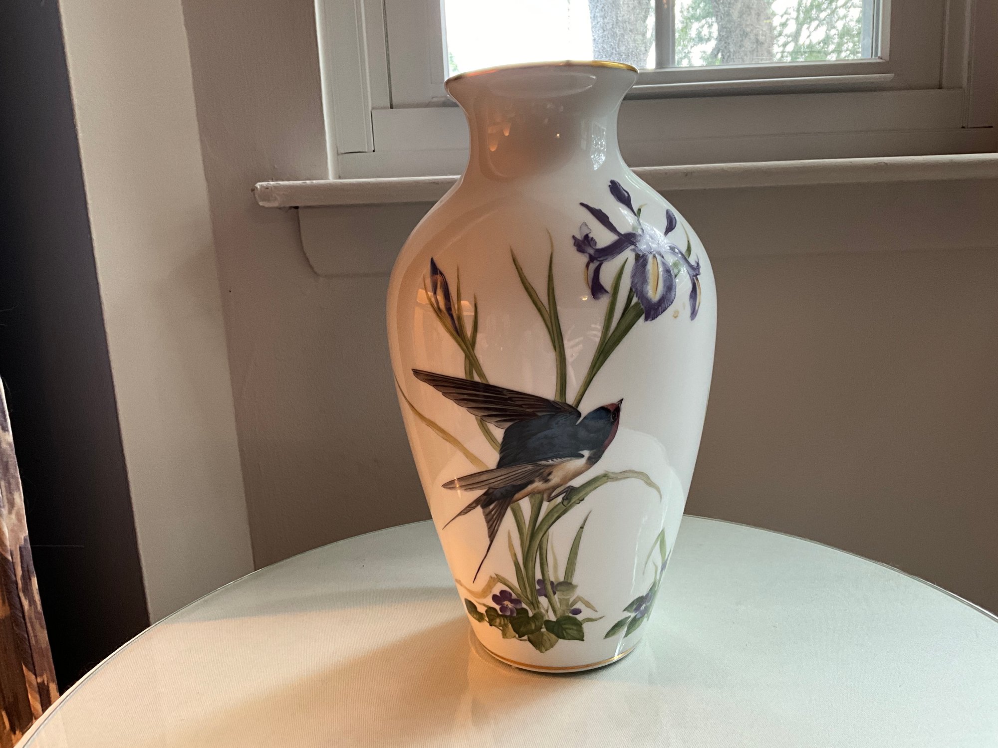 Franklin Porcelain The Meadowland Bird Vase By Basil Ede Franklin Porcelain The Meadowland Bird Vase By Basil Ede
