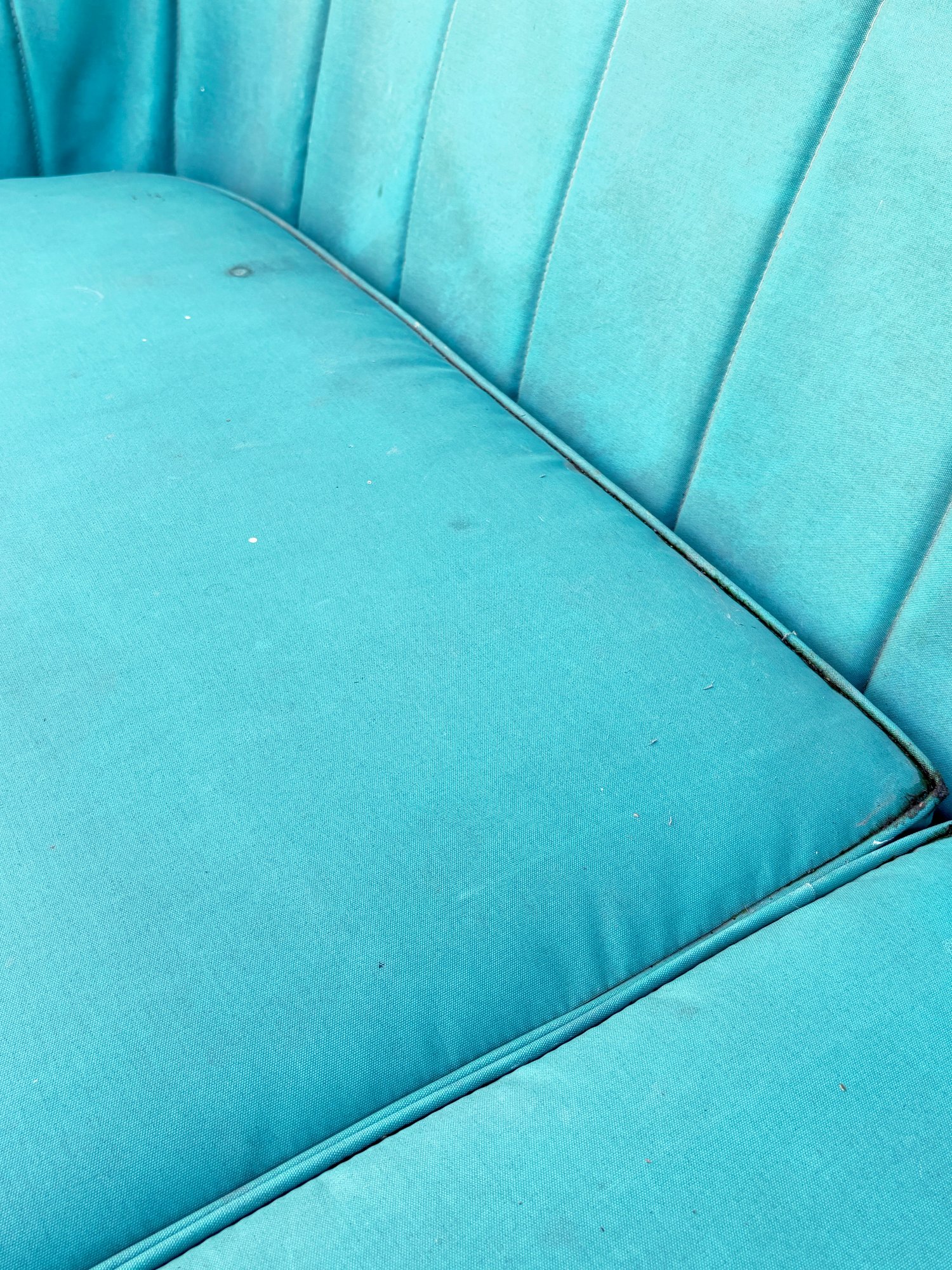 Vintage Mid Century Homecrest Outdoor Patio Glider Sofa With Teal ...