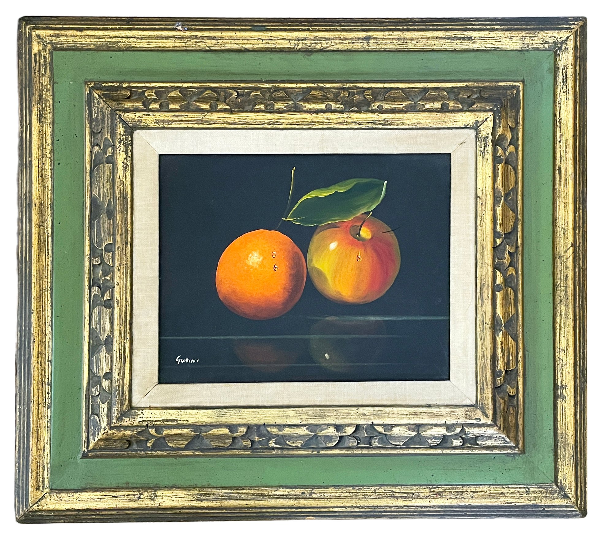 Signed Antonio Gusini (B. 1901) Still Life Oil Painting #23631