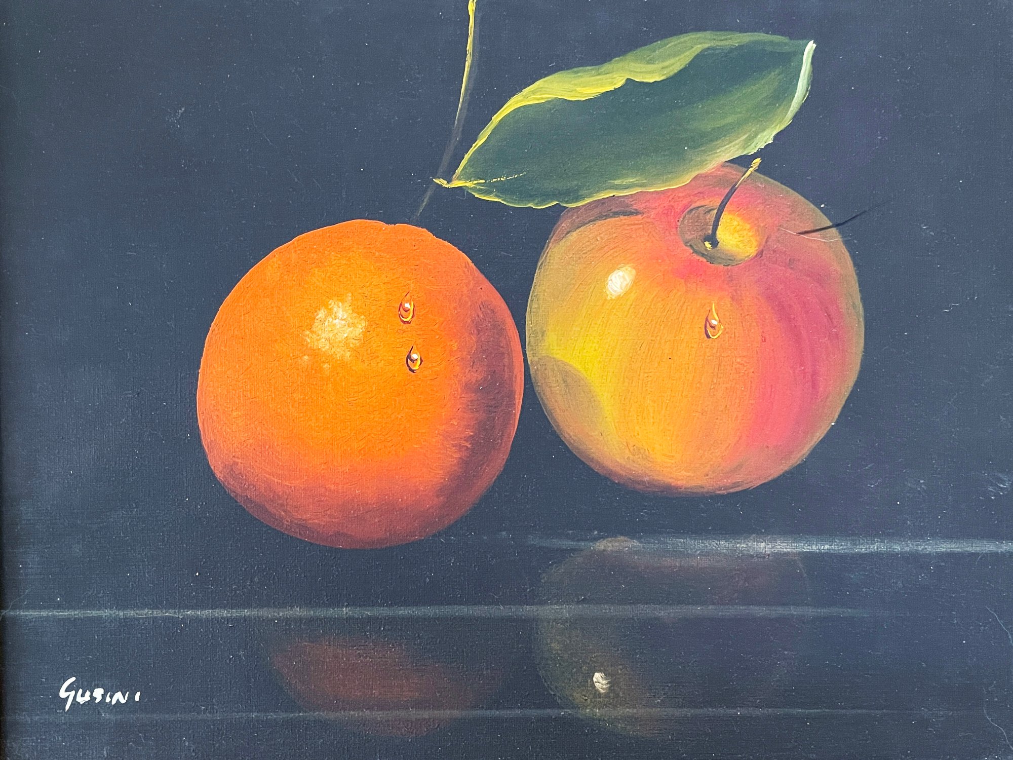 Signed Antonio Gusini (B. 1901) Still Life Oil Painting #23631