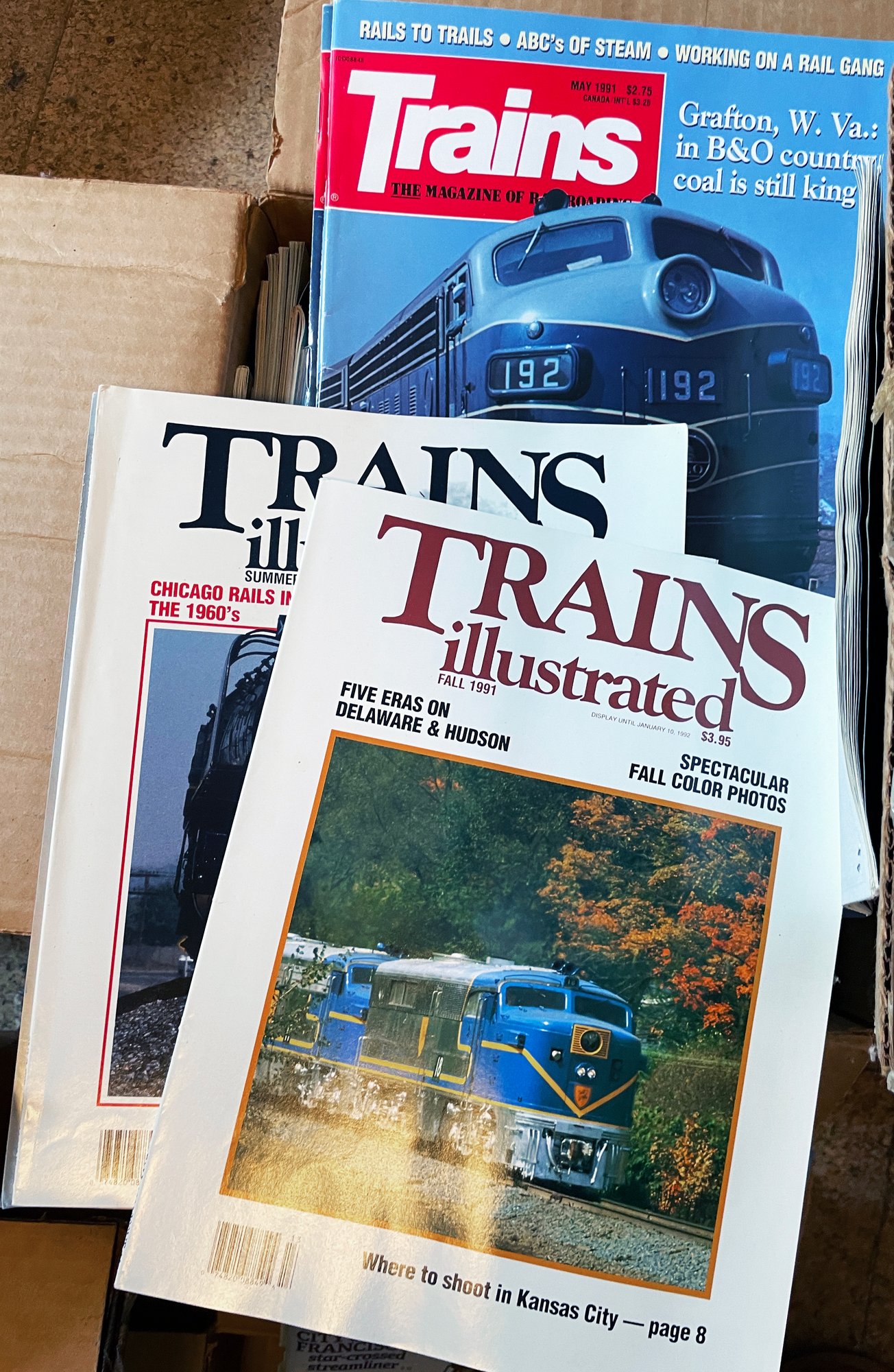 7 Large Boxes Of Vintage Train Magazines Including Trains Illustrated ...