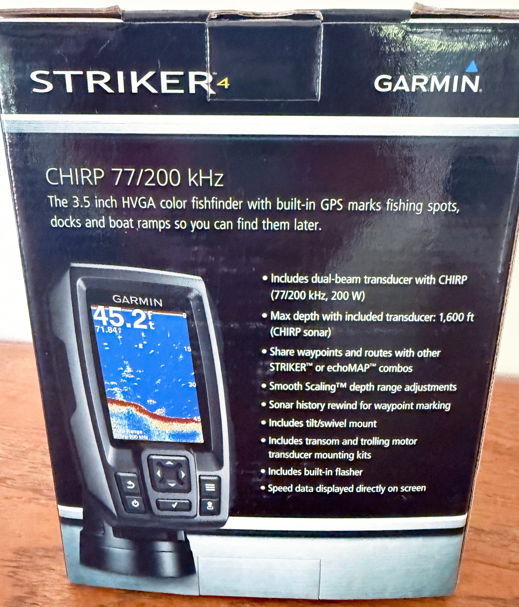 Garmin Striker 4 3.5" Fishfinder With Build-in GPS & Chirp Sonar, New ...