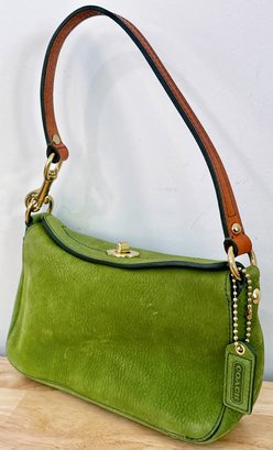 Vintage Y2K Coach Chelsea Hobo Green Suede Shoulder Bag