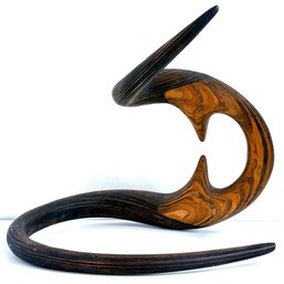 Amazing Large & Unique 1996 Wood Abstract Sculpture, 'Phoenix' By Peter B. Olsen