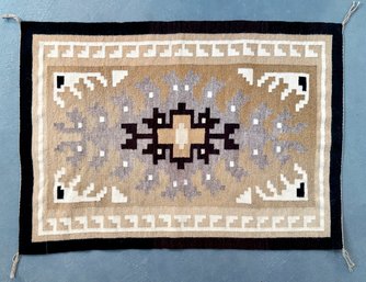 Stunning Vintage Navajo Two Grey Hills Rug Appears To Be By Renowned Weaver Evelyn George