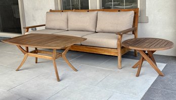 Quality Jensen Ipe Outdoor Patio Opal Club Sofa With Coffee & Side Table & Cover