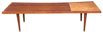Vintage Mid-Century Modern Slatted Wood Coffee Table