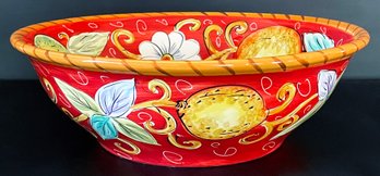 Stunning And Large Painted Italian Bowl