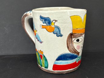 Vintage Mid Century Giovanni Desimone Hand Painted Italian Ceramic Pitcher